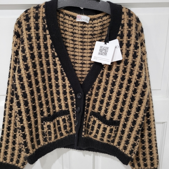 RED Valentino V-neck woven cardigan - Picture 7 of 12
